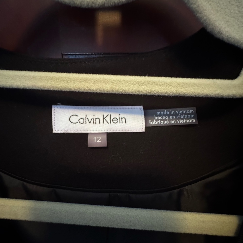 Calvin Klein Black Cutaway Blazer With Gold Zippers - Picture 2 of 5